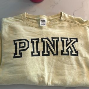 Pink Victoria Secret crew pullover , all yellow